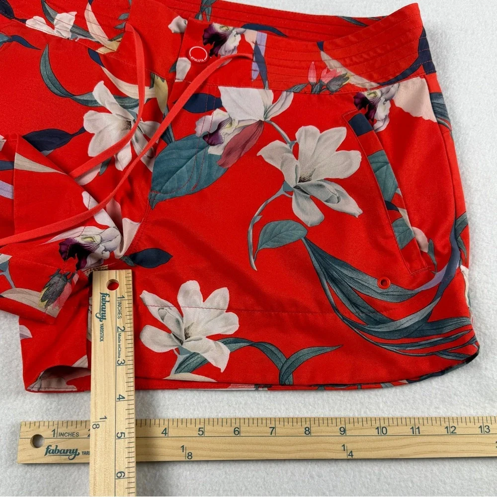 Athleta Women's Printed Hudson‎ Floral Boardshorts Red Sz 8